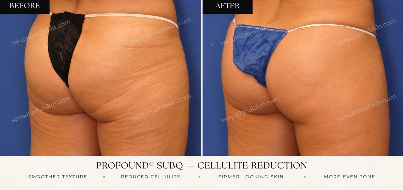 Before and after: Profound SubQ cellulite treatment, Sensational Skin patient