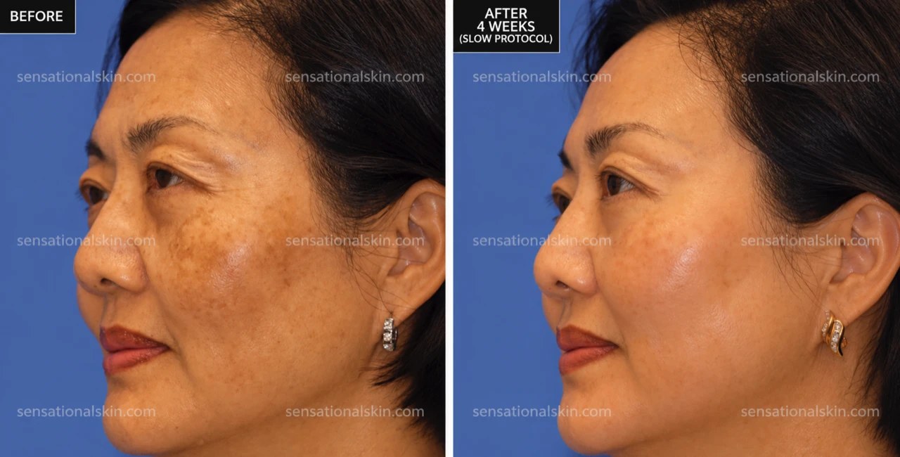Before and after: Pigmentation treatment, Sensational Skin patient